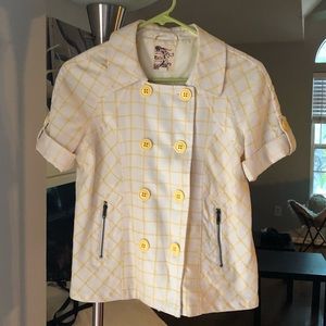 Yellow and cream Tulle blazer, size medium